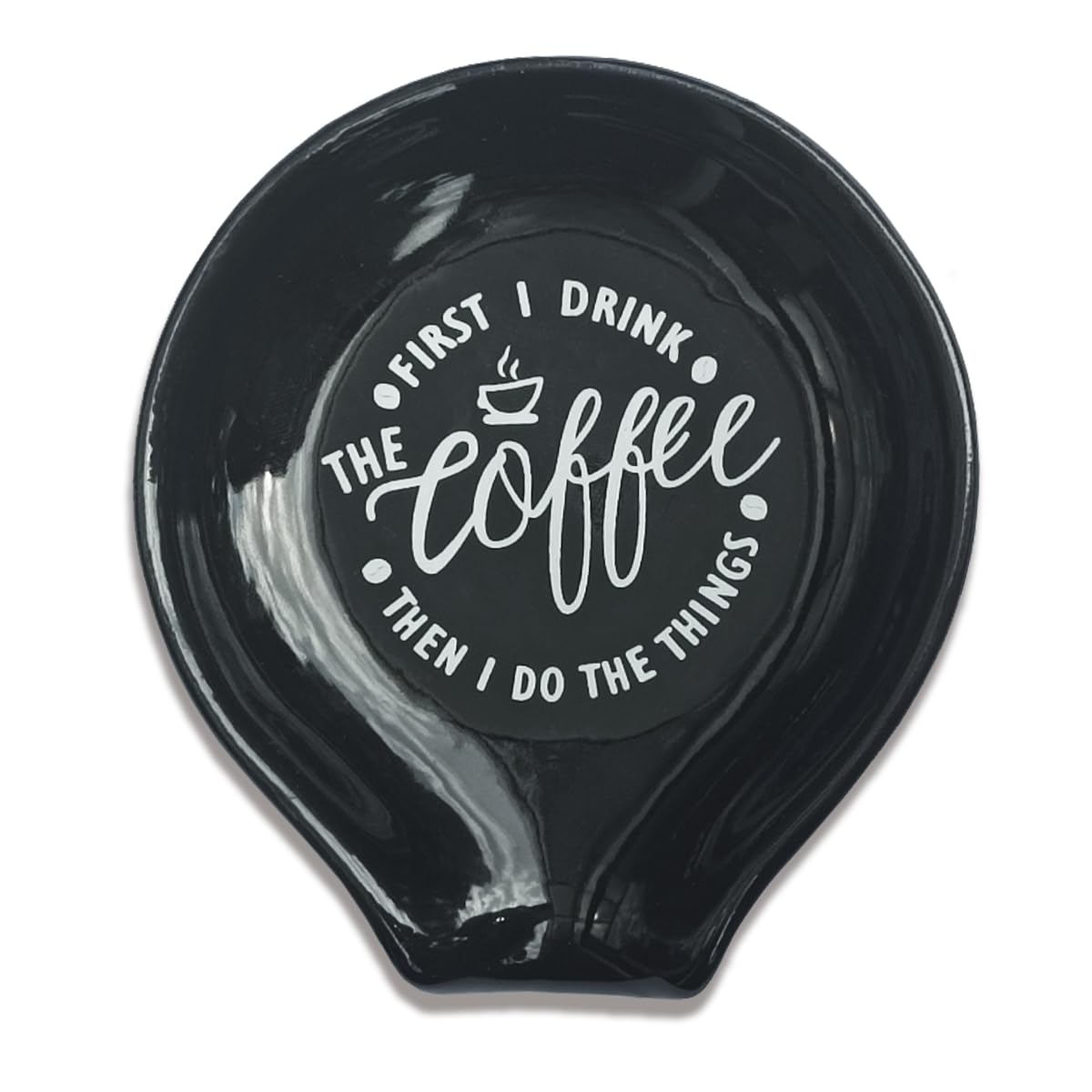 Littlefa porta-cucharas ceramico con frase cafe, ideal para ordenar cucharas con estilo