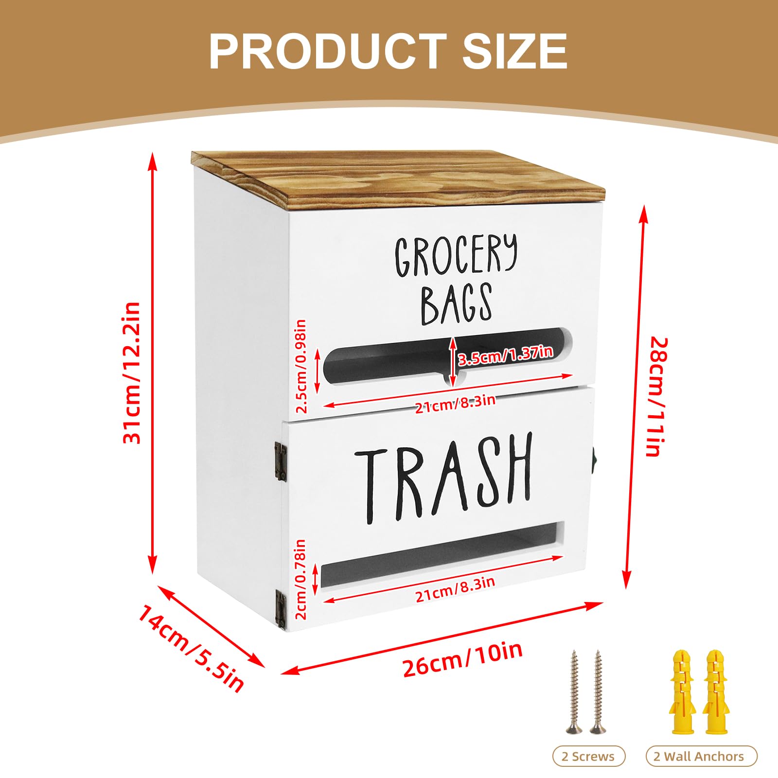 Liuceny dispensador de madera con acabado liso, diseño robusto para cocina.