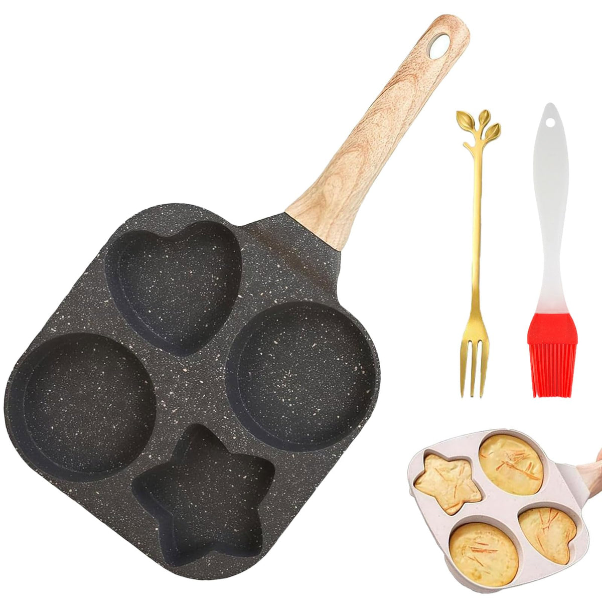 Sartén liucocotos para 4 porciones, ideal para huevos y pan.