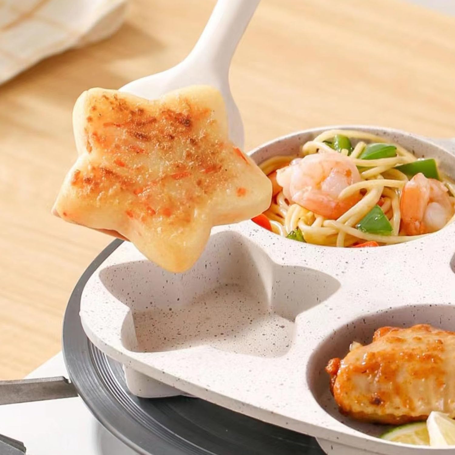 Sartén liucocotos con calentamiento rápido, ahorro de tiempo en desayunos.