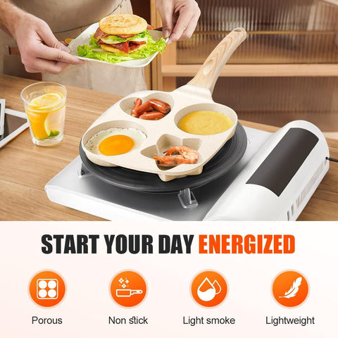 Conjunto liucocotos para desayuno, multitarea en una sola sartén.