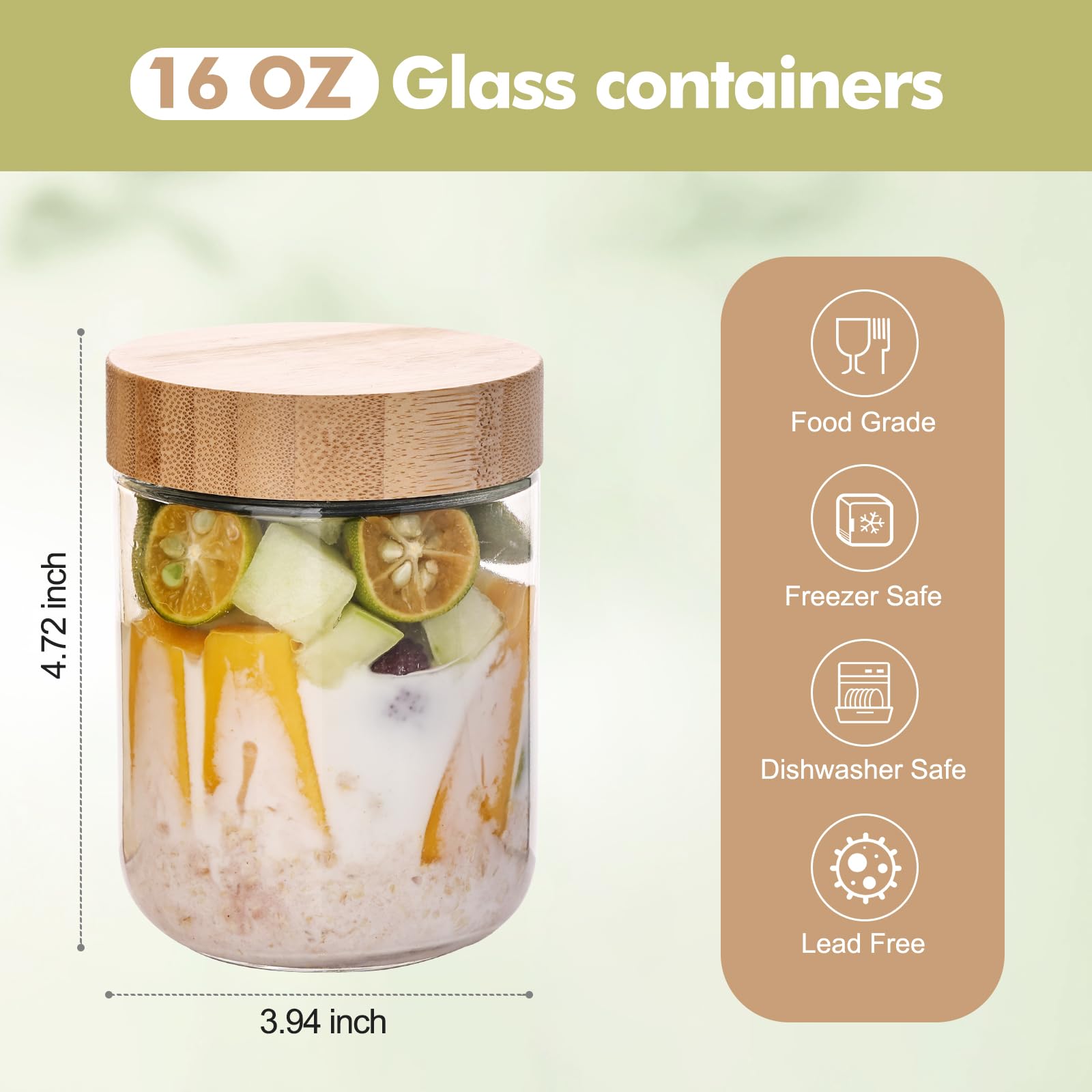 Liuruiyu vidrio apto para refrigerador y congelador, almacenamiento seguro