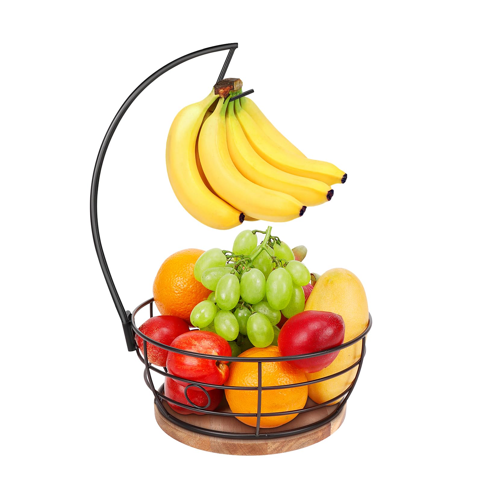 Livabber banano-arbol porta-bananas madera negro: mantiene plátanos frescos y organizados.