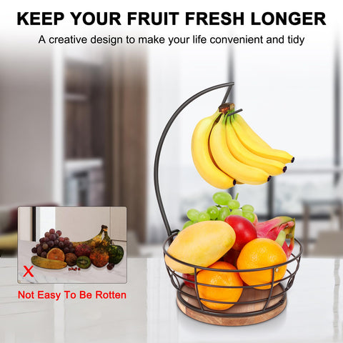 Livabber base-madera-gruesa-estabilidad: soporte firme para la cesta de frutas.
