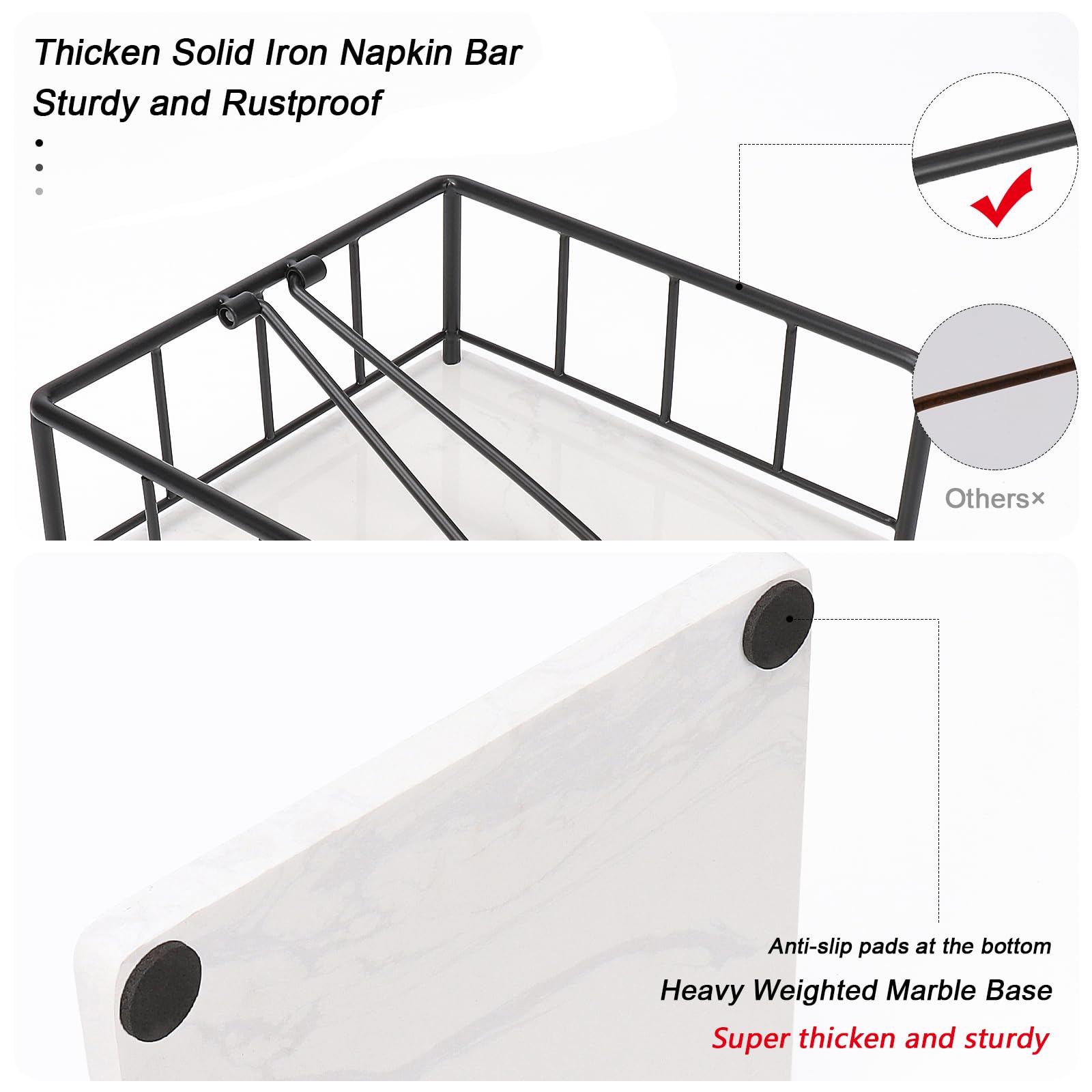 Porta-servilletas de hierro con acabado rustico para mesa