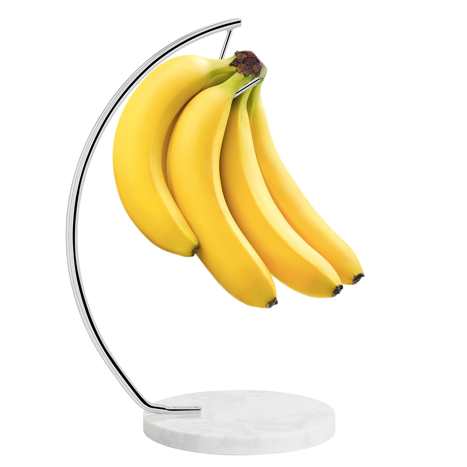 Livabber portabananas con base de mármol, estabilidad para frutas frescas.