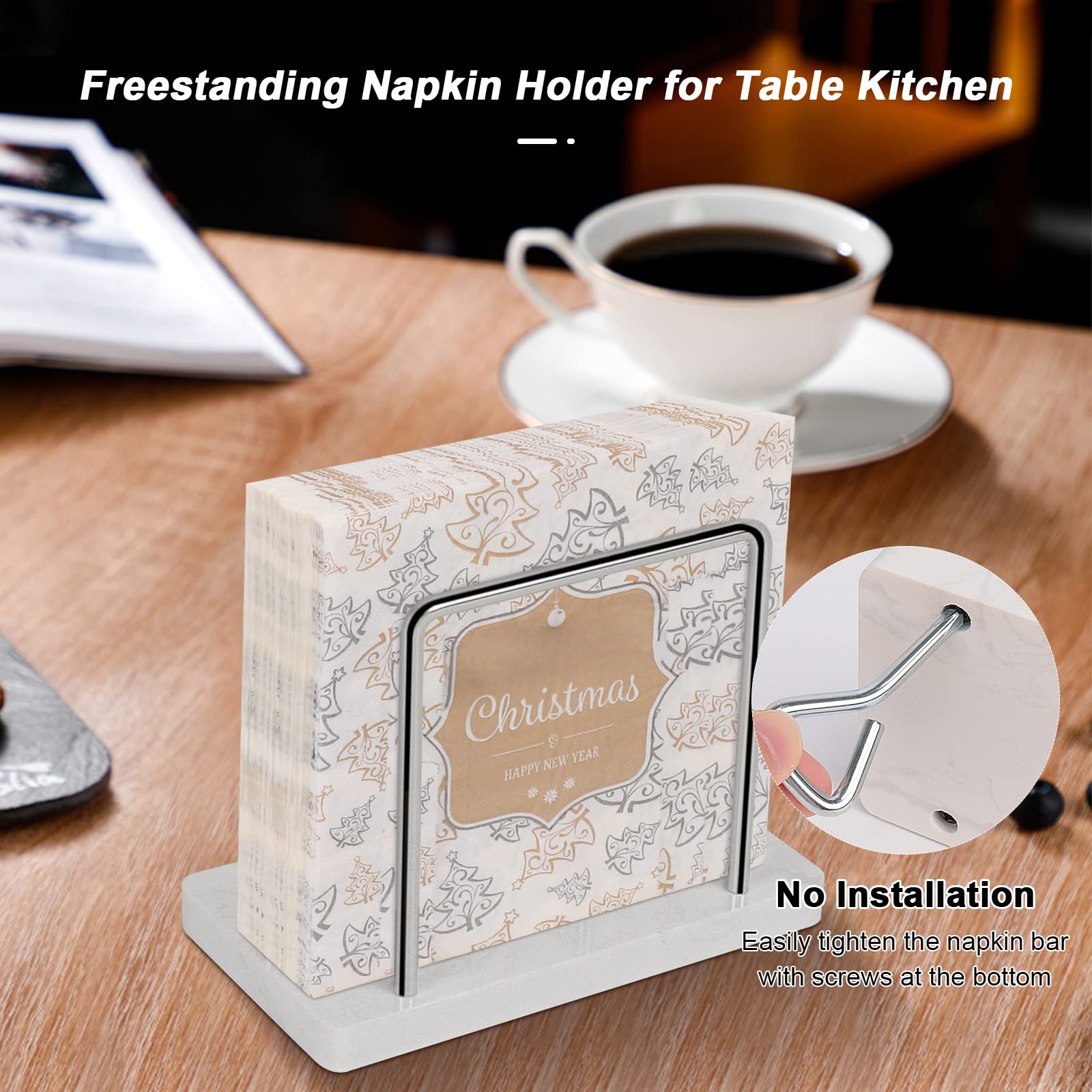 Soporte para servilletas en cocina y encimera, estilo funcional.