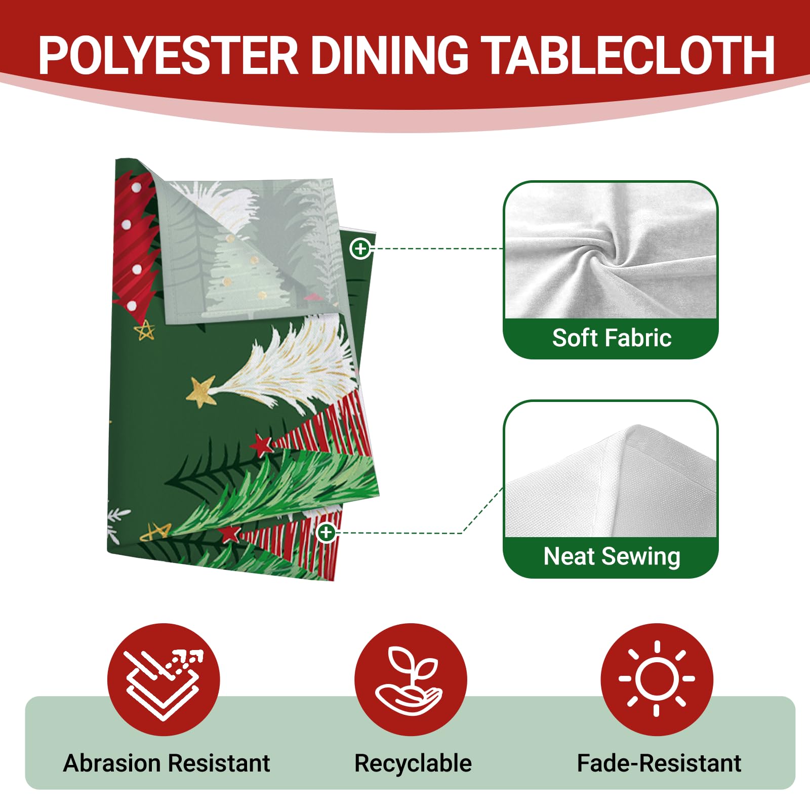 Mantel Livcoz, motivos invernales para mesa rectangular de 60x84 pulgadas.