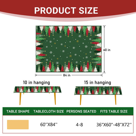 Mantel Livcoz, patrón de nieve en diseño navideño para comedor.