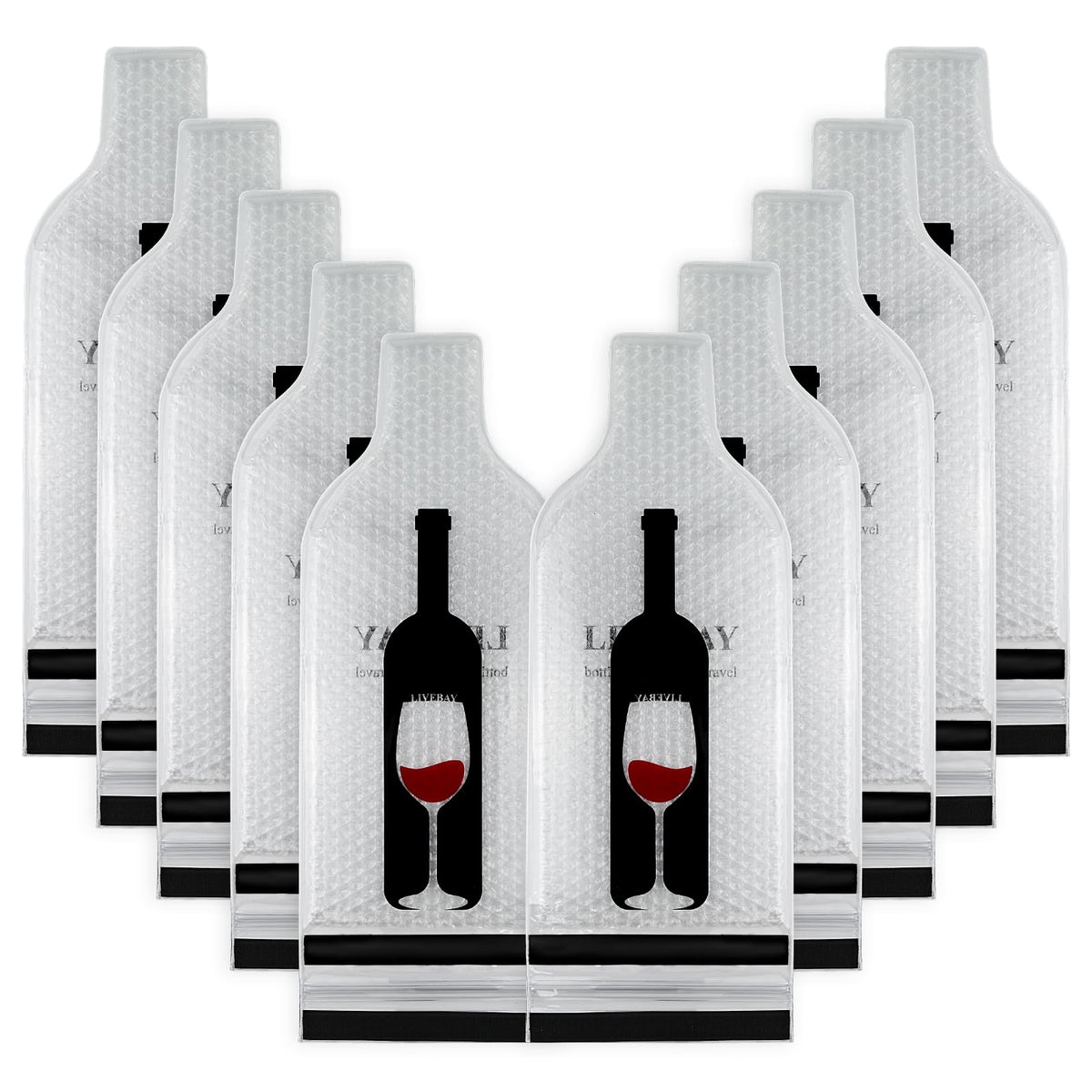 LIVEBAY protector vino viaje con doble cremallera para mayor seguridad en vuelos.