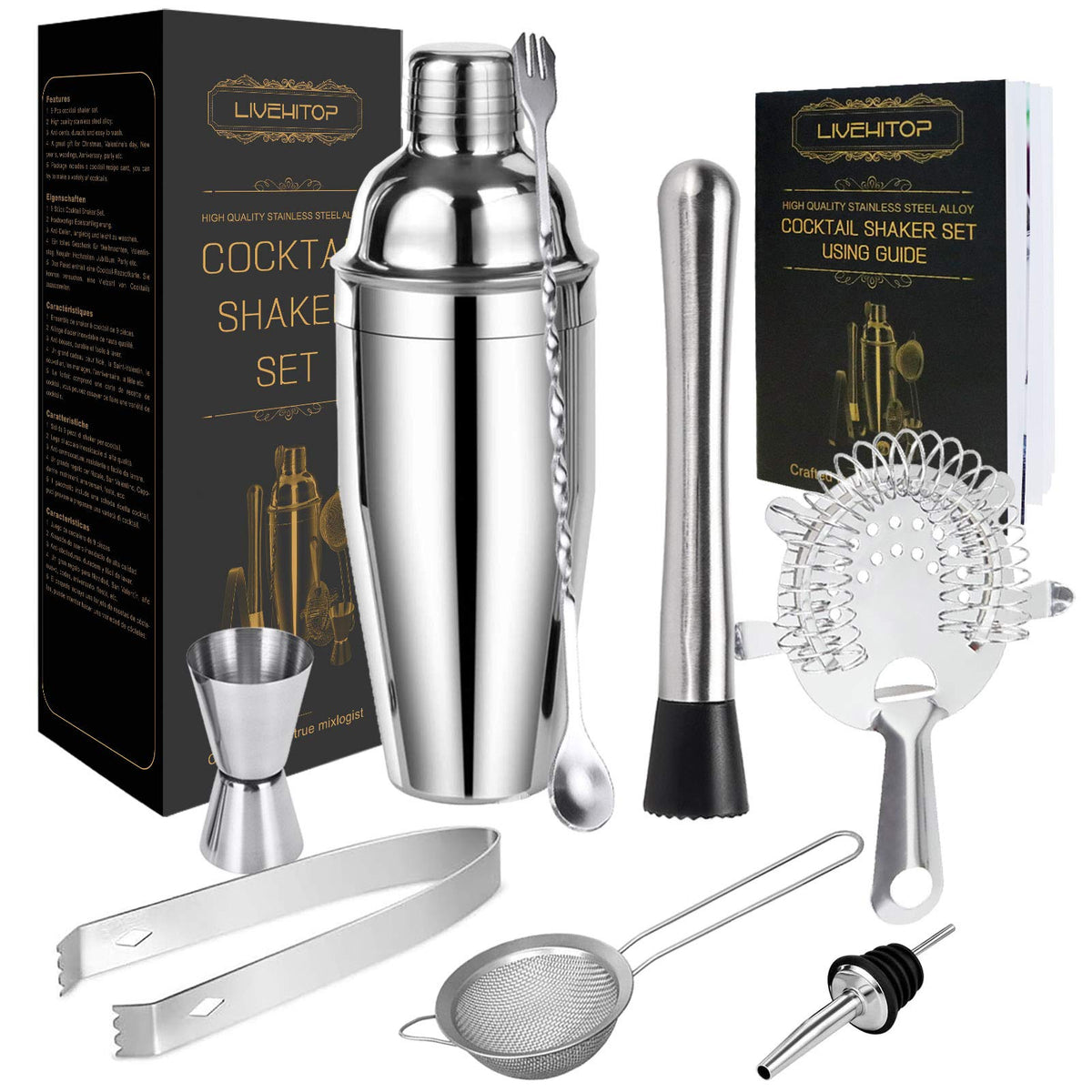 LIVEHITOP coctelera de 25 oz para bebidas en casa