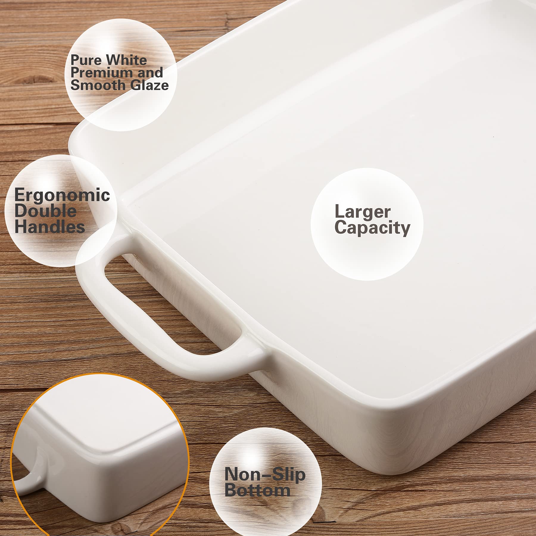Mango doble ergonómico de Livfodrm facilita agarrar la bandeja con seguridad.