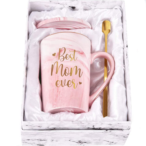 Livinges Best Mom Ever mug frontal, ideal para empezar el día con café