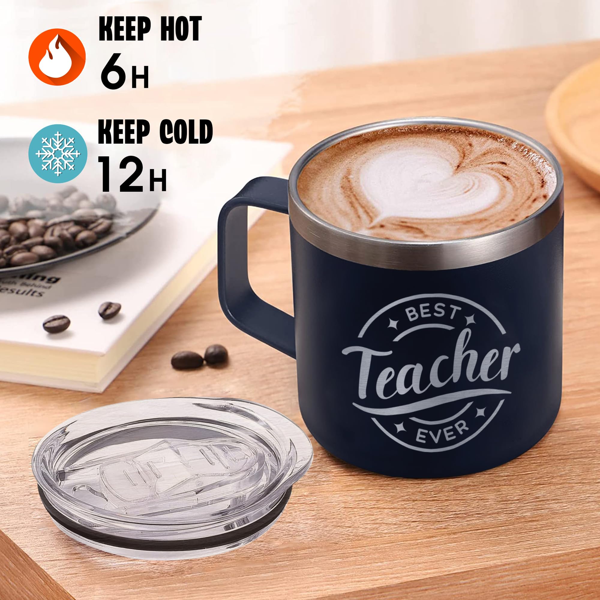 Livinges Best Teacher Ever Tumbler diseño impreso lateral, regalo para docentes