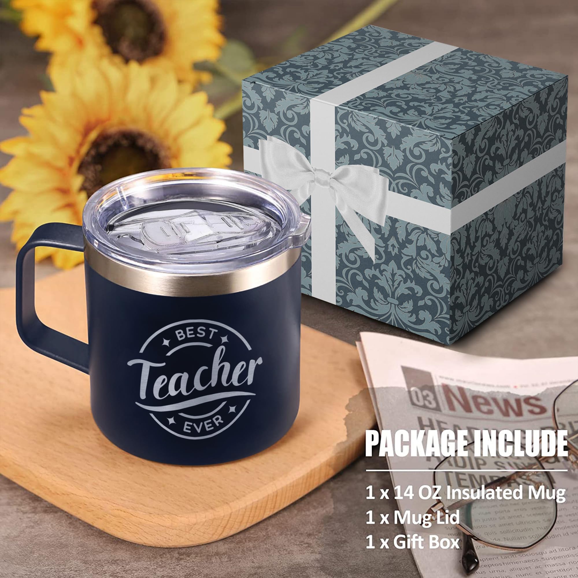 Livinges Best Teacher Ever Tumbler tapa: cierre seguro para bebidas