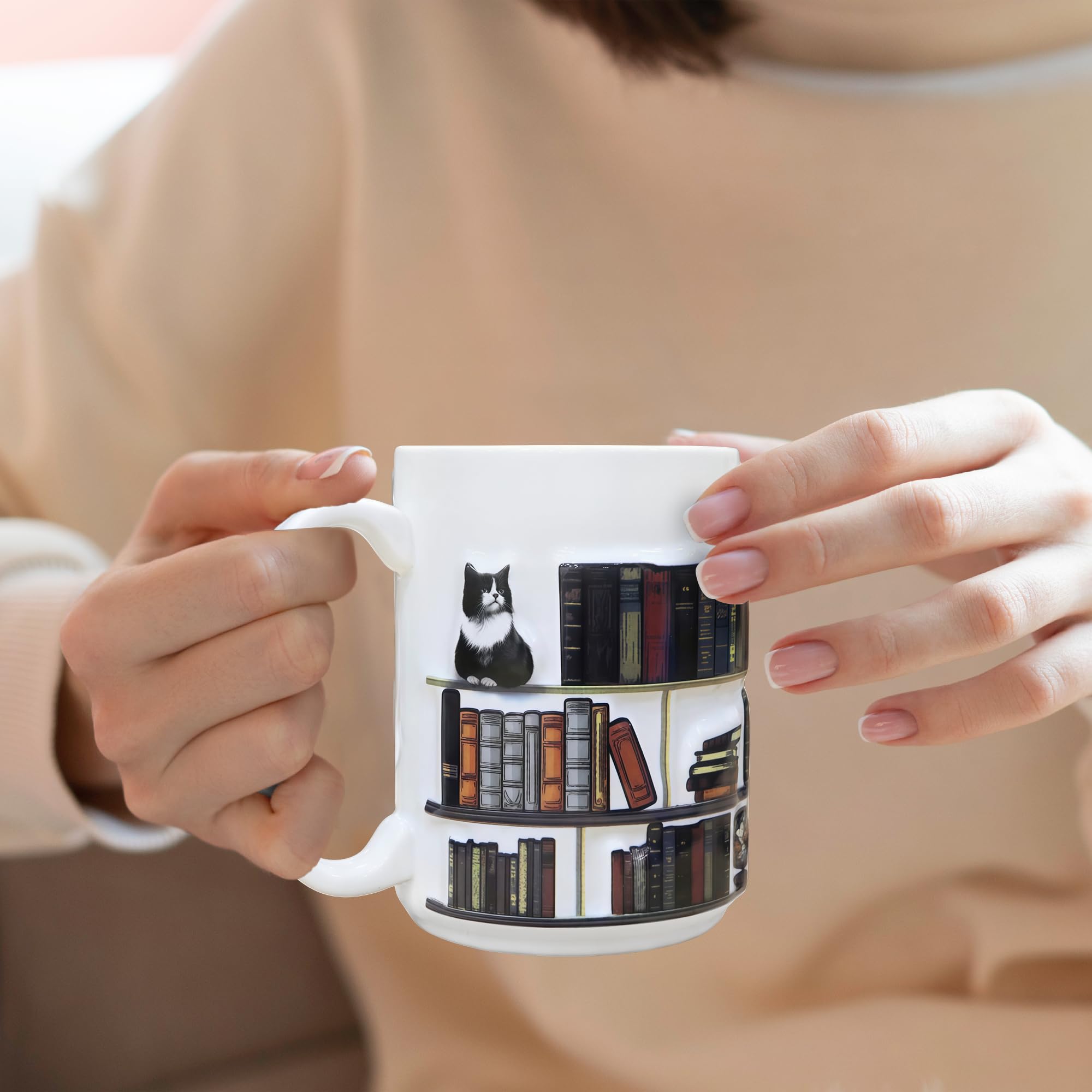 Livinges taza apta para microondas con impresión duradera, ideal para uso diario.