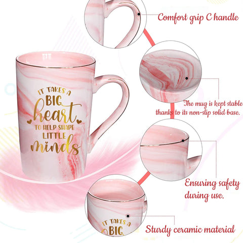 Livinges taza cafe maestra rosa uso diario, regalo práctico