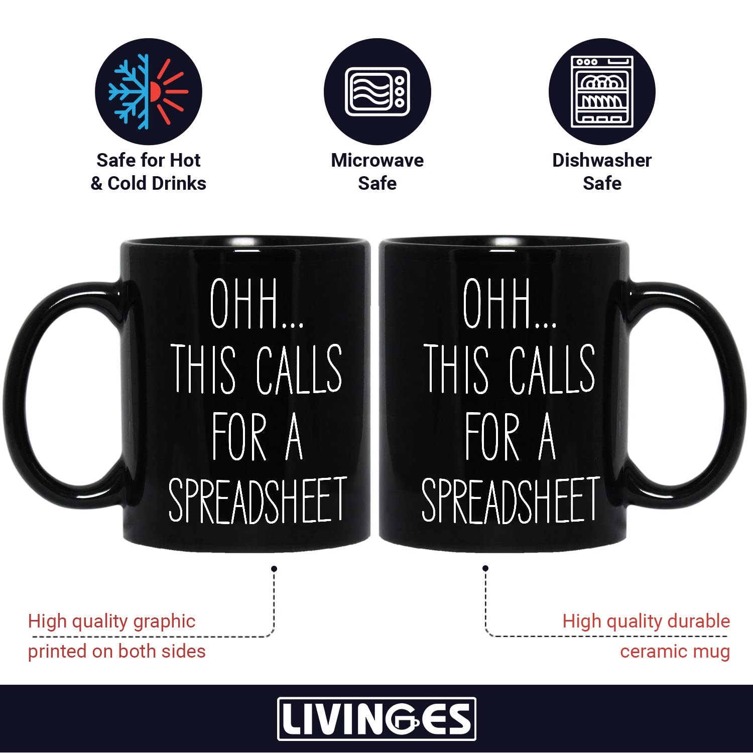 Livinges Taza regalo para contadores, ideal para oficina y colegas.