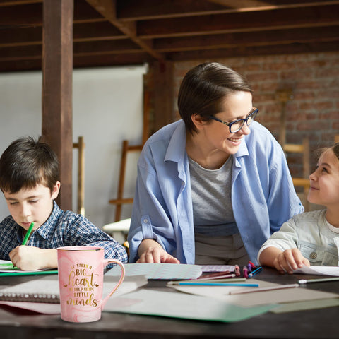 Livinges taza regalo educación rosa 12 onzas, para agradecer a educadores