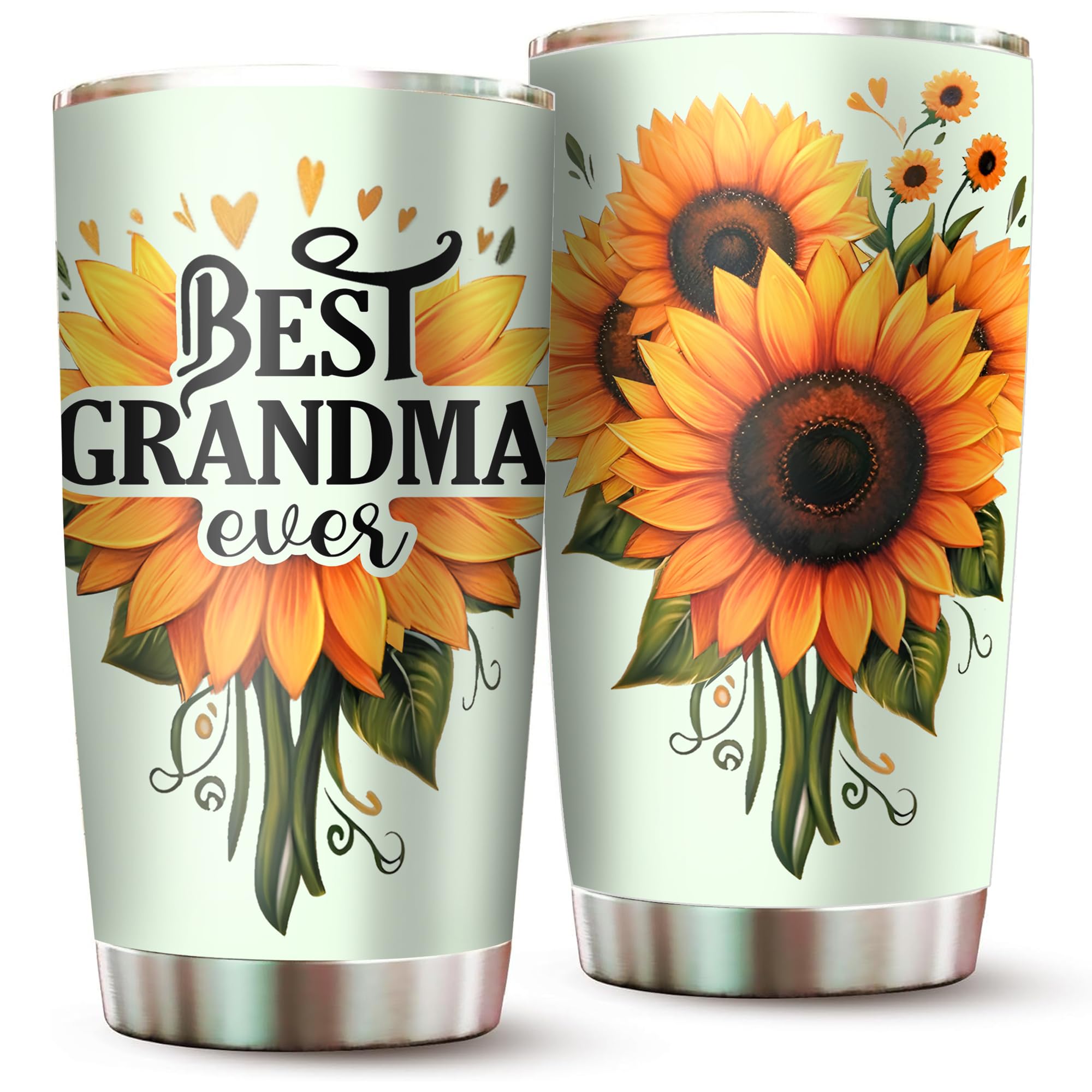 Vaso térmico Livinges para abuela con girasol, mantiene café caliente