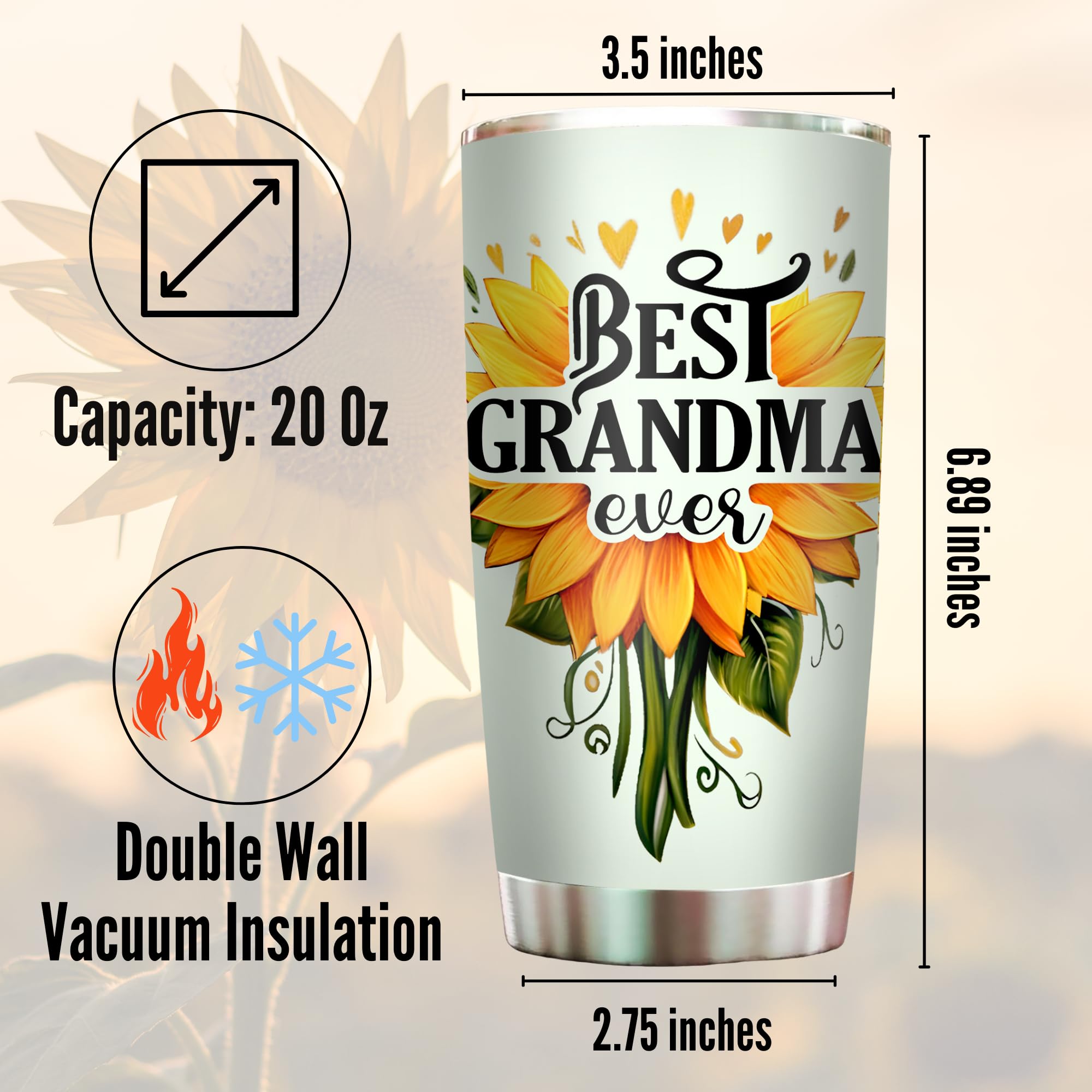 Vaso Livinges para uso diario, diseño girasol y acabado duradero