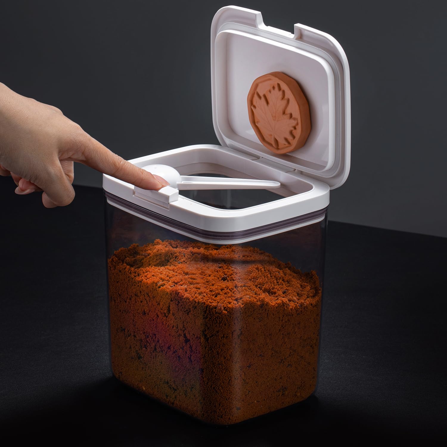 LivLab Azúcar Moreno 2 Qt con tapa hermética y cuchara, mantiene frescura y dosificación fácil