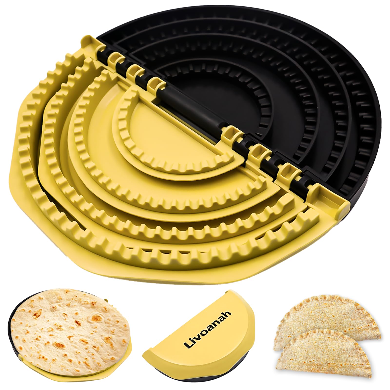 Livoanah Sellador de Tortillas: base para masa y sello uniforme.