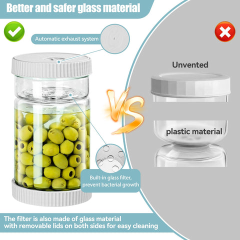 LIVSGNISTA filtro de vidrio integrado para filtrado sin corrosión y olores.
