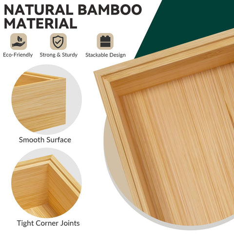 Lixple bandeja decorativa de bambú para centro de mesa con estilo natural.