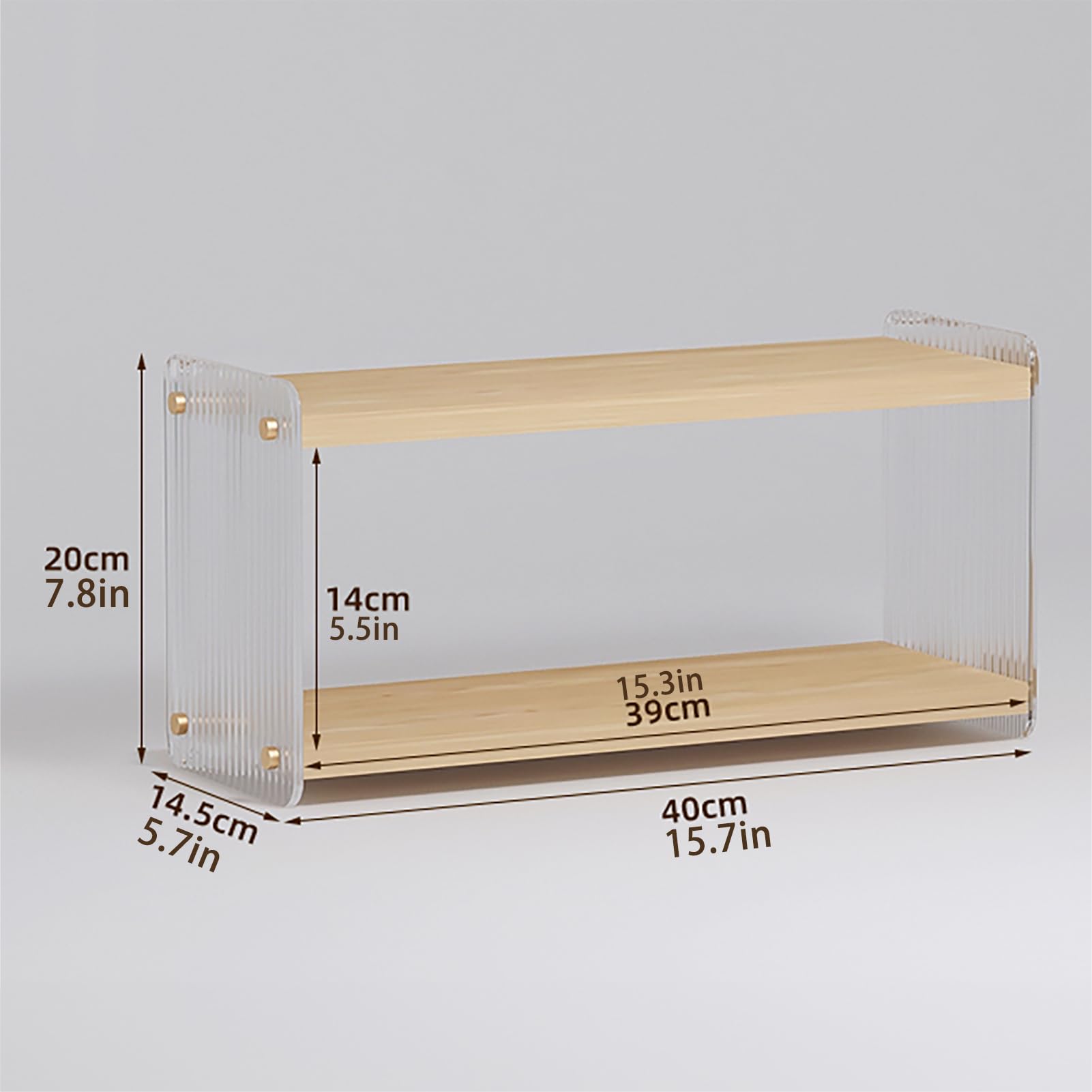 LiTY tabla madera tono natural, base elegante para organizador de cafe.