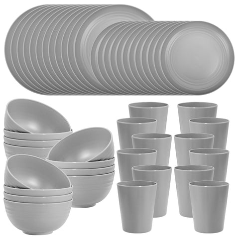 LIYH platos de ensalada gris de 7 pulgadas, ligeros y aptos para lavavajillas.
