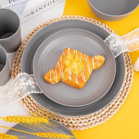 LIYH tazas de 12 onzas en gris, duraderas para bebidas y postres.