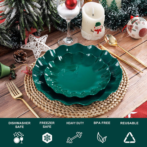 LIYH platos navidad verdes siete pulgadas, ideales para postres