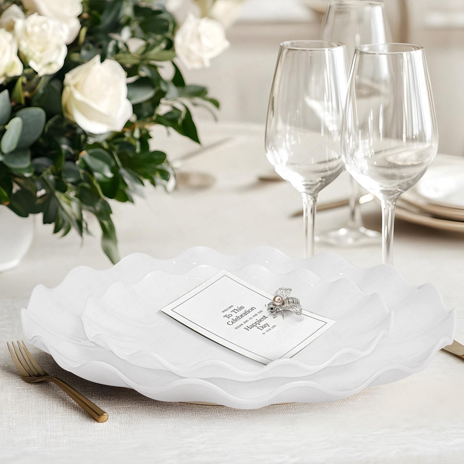 LIYH platos campamento blancos duraderos para exterior