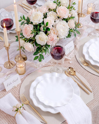 LIYH platos postre blancos reutilizables para fiestas