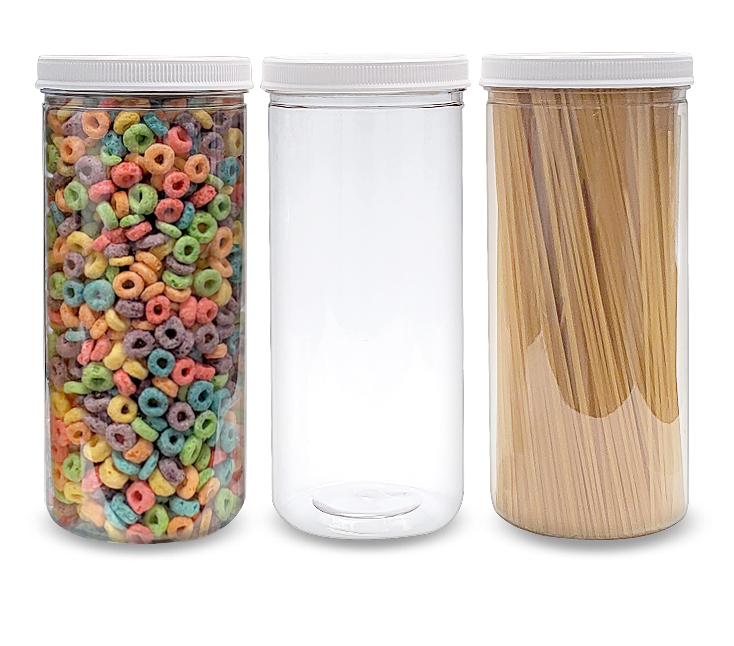 Botes ljdeals de plástico transparente, boca alta, ideal para almacenar aperitivos.