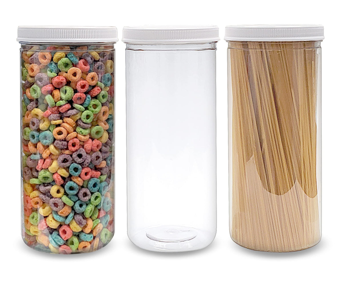 Botes ljdeals de plástico transparente, boca alta, ideal para almacenar aperitivos.