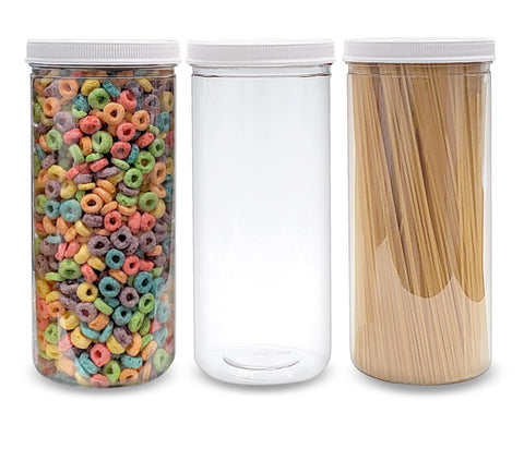Botes ljdeals de plástico transparente, boca alta, ideal para almacenar aperitivos.