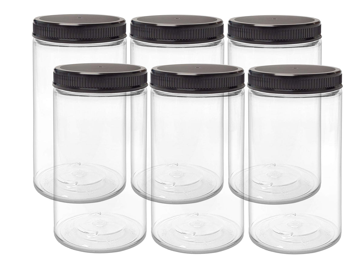 Frascos ljdeals de 32 oz transparentes con tapas roscadas para almacenamiento fácil