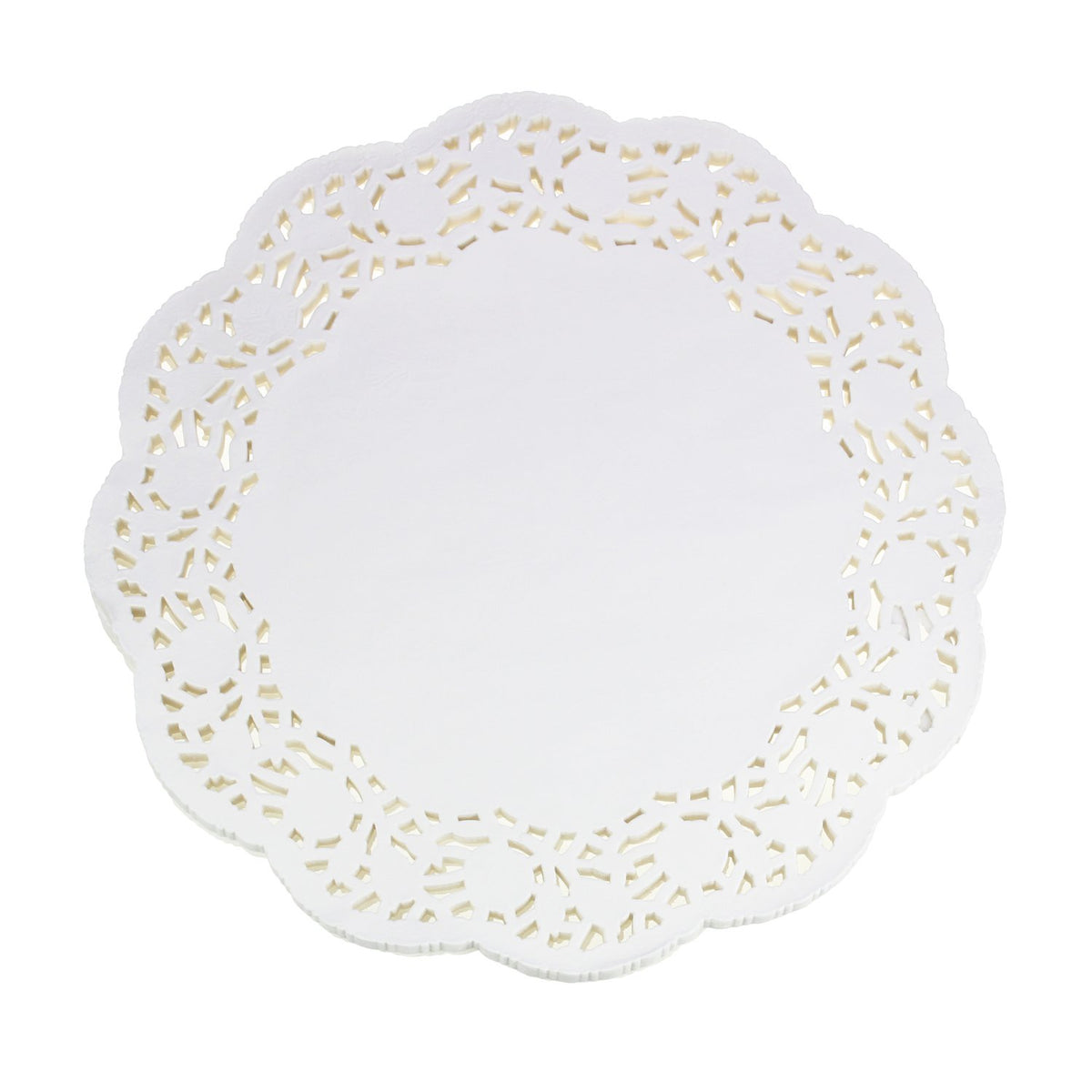 LJY mantelitos de encaje blanco redondos de 34 cm, decoración elegante para bandejas.