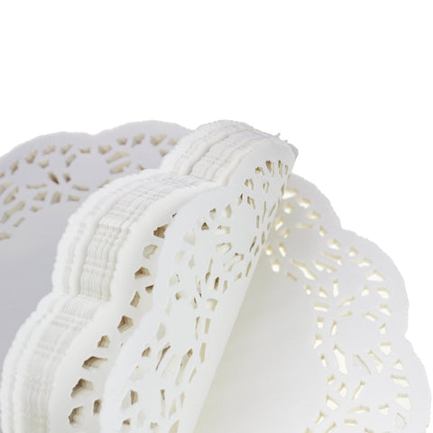 LJY empaque de 100 mantelitos de encaje blanco, ideal para mesas.