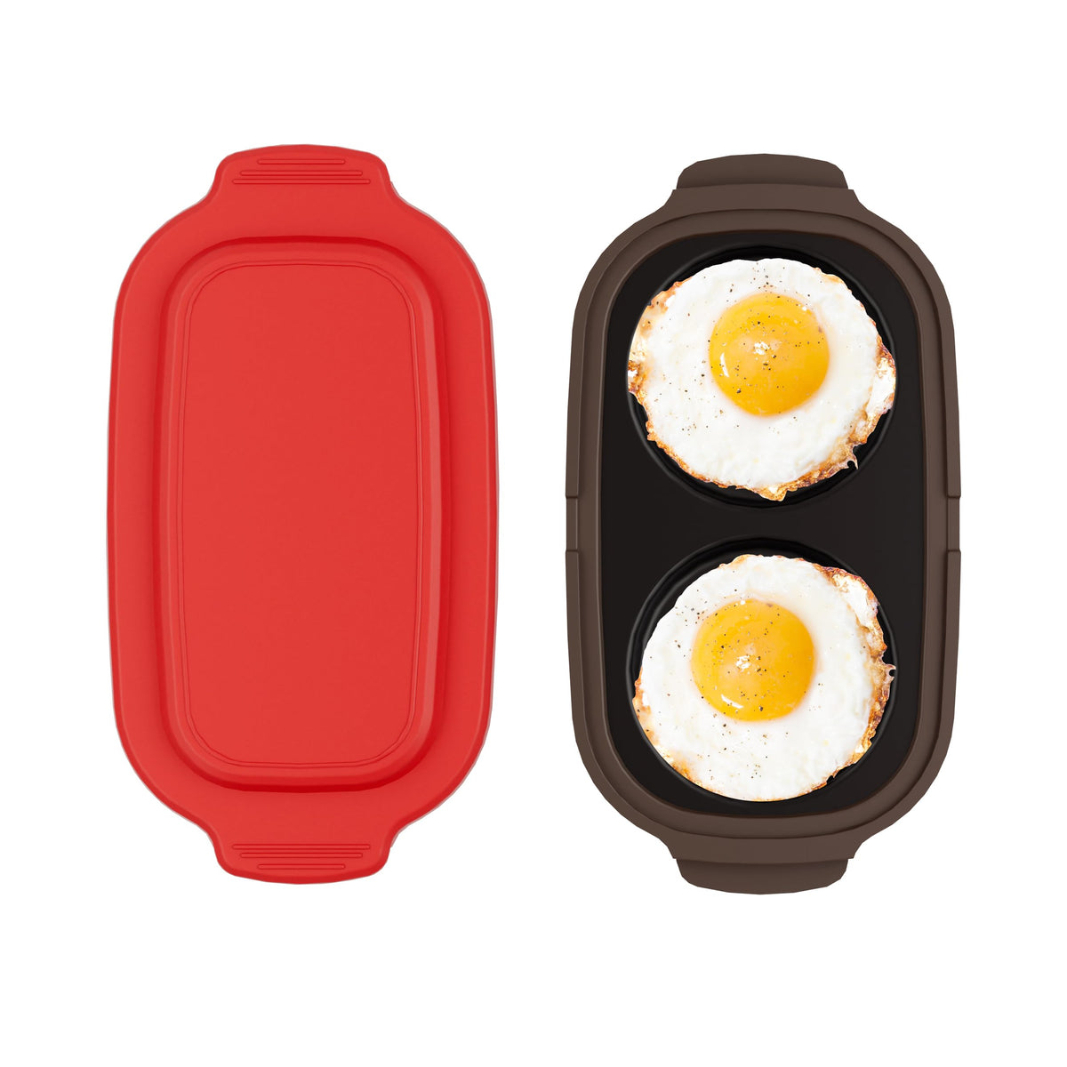 Cocinador Lkicwah para dos huevos en microondas, cocción rápida y uniforme.