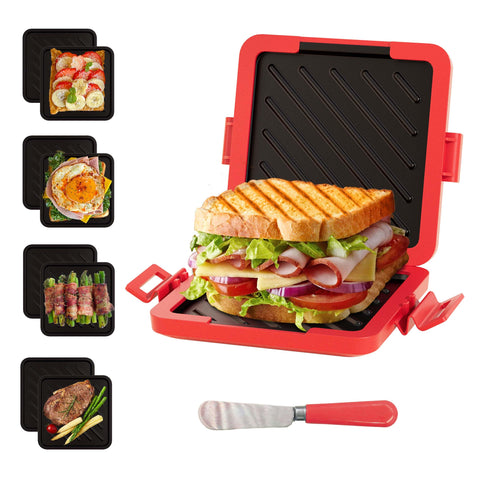 Lkicwah Rojo frontal del tostador para desayunos rápidos
