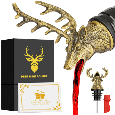 LKKCHER: cabeza de ciervo y vertedor para servir vino con estilo.
