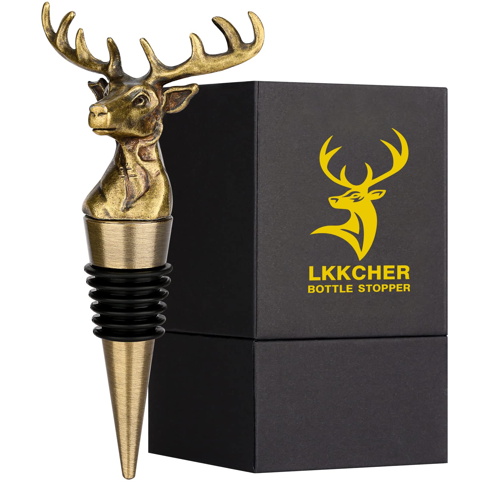 LKKCHER ciervo diseño ornamental bronce: regalo sofisticado para amantes del vino
