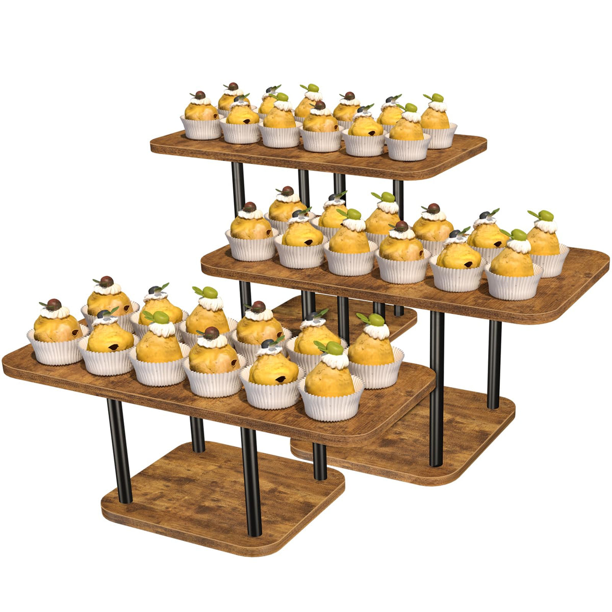 LLAXERGU bandeja superior para dulces en madera, ideal para pasteles