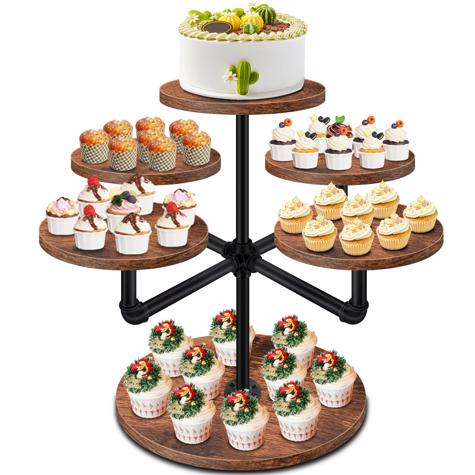 LLAXERGU estante tres niveles para pasteles, gran capacidad para más de 50 dulces.