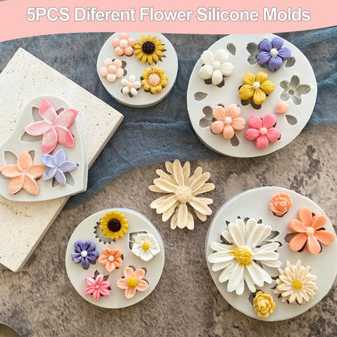 LLchunyun molde flor silicona, reutilizable y antiadherente para múltiples recetas