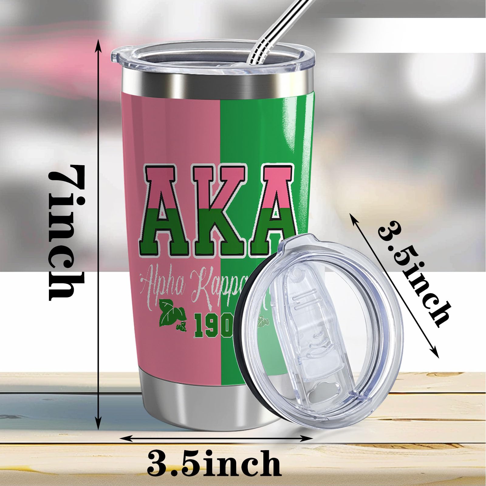 LLKJHGE vaso térmico diseño gracioso rosa y verde para fiestas.