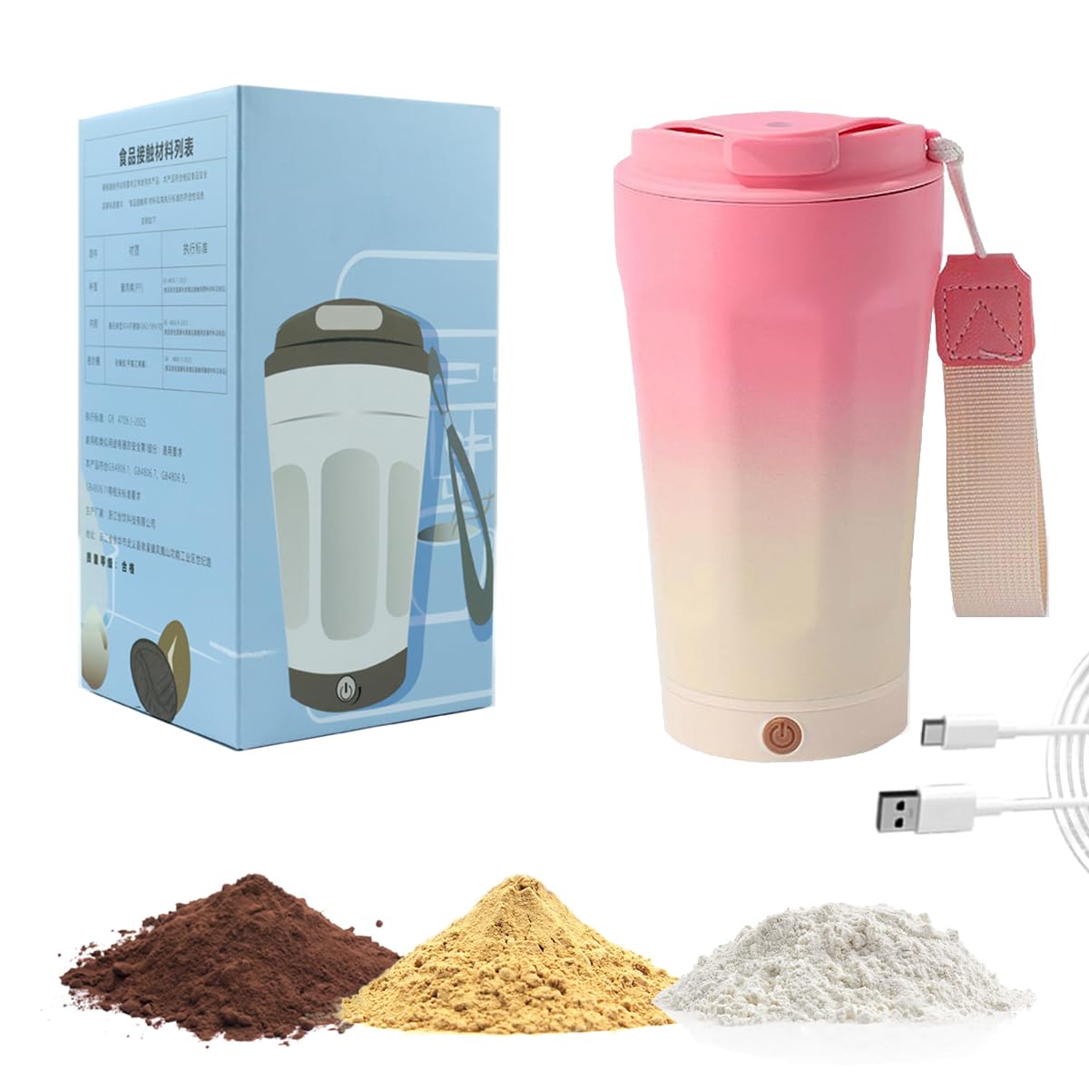 LMFUEN taza USB con mezcla automática, ideal para café rápido en casa o en la oficina.